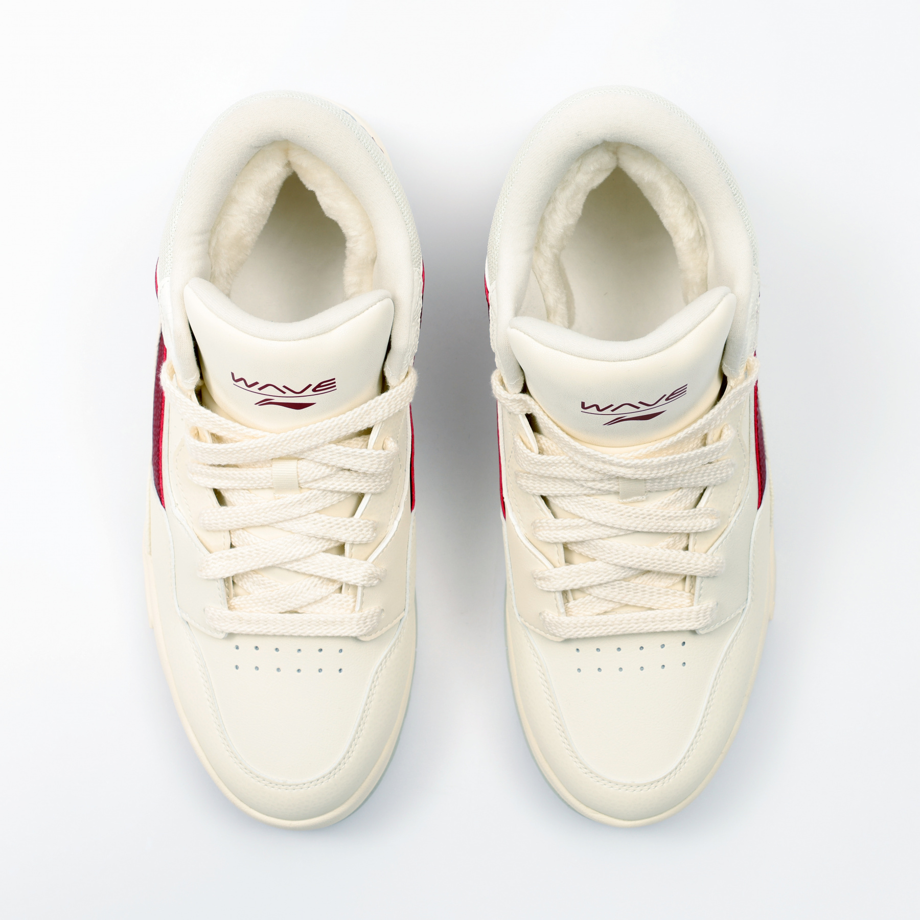 AGCU159-1 Кеды утепленные повседневные Wave Mid Fleece светло-серые